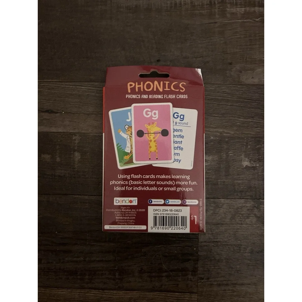 Bendon Phonics & Reading Flash Cards Short i, 36-Card Set, Ages 4+